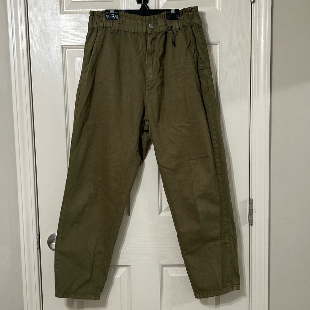 Stradivarius  Dark Green Baggy Paperboy Jeans